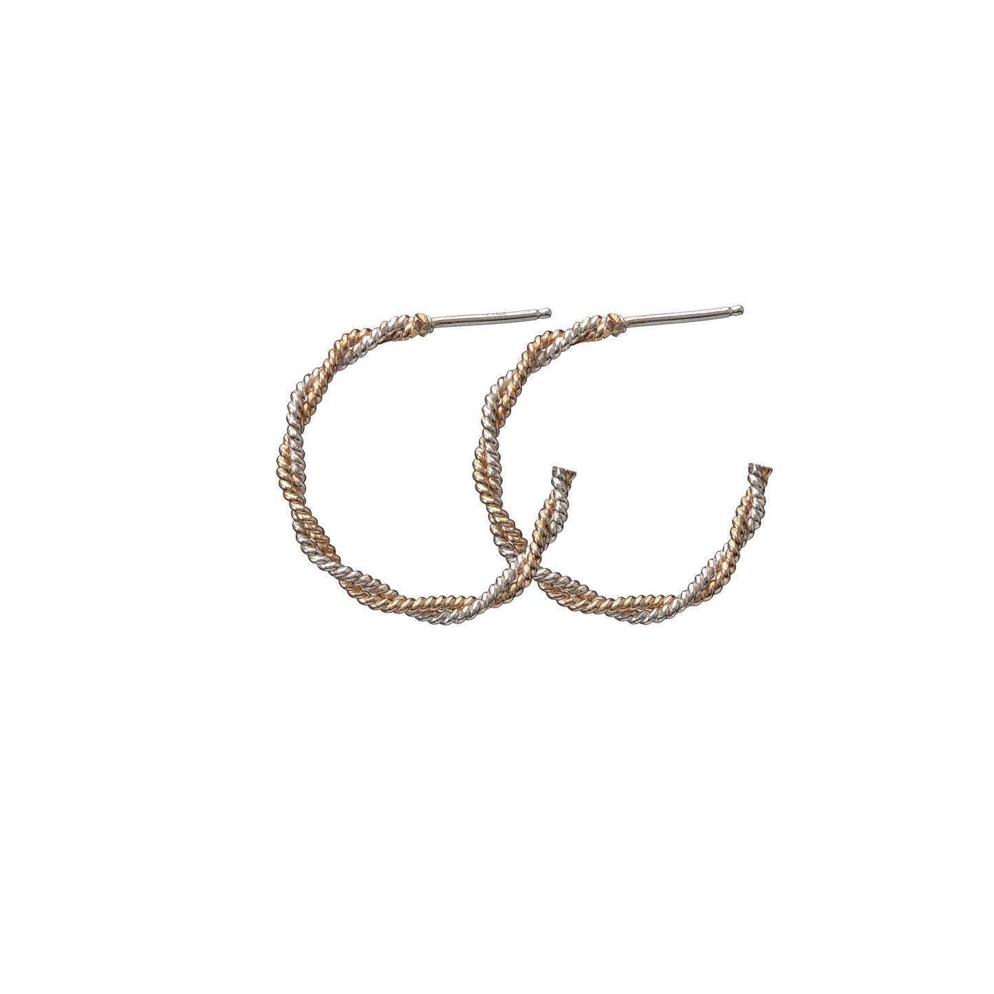 Double Twist Two-Toned Hoops