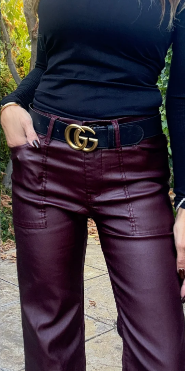 Romi Vegan Leather Flare Pants