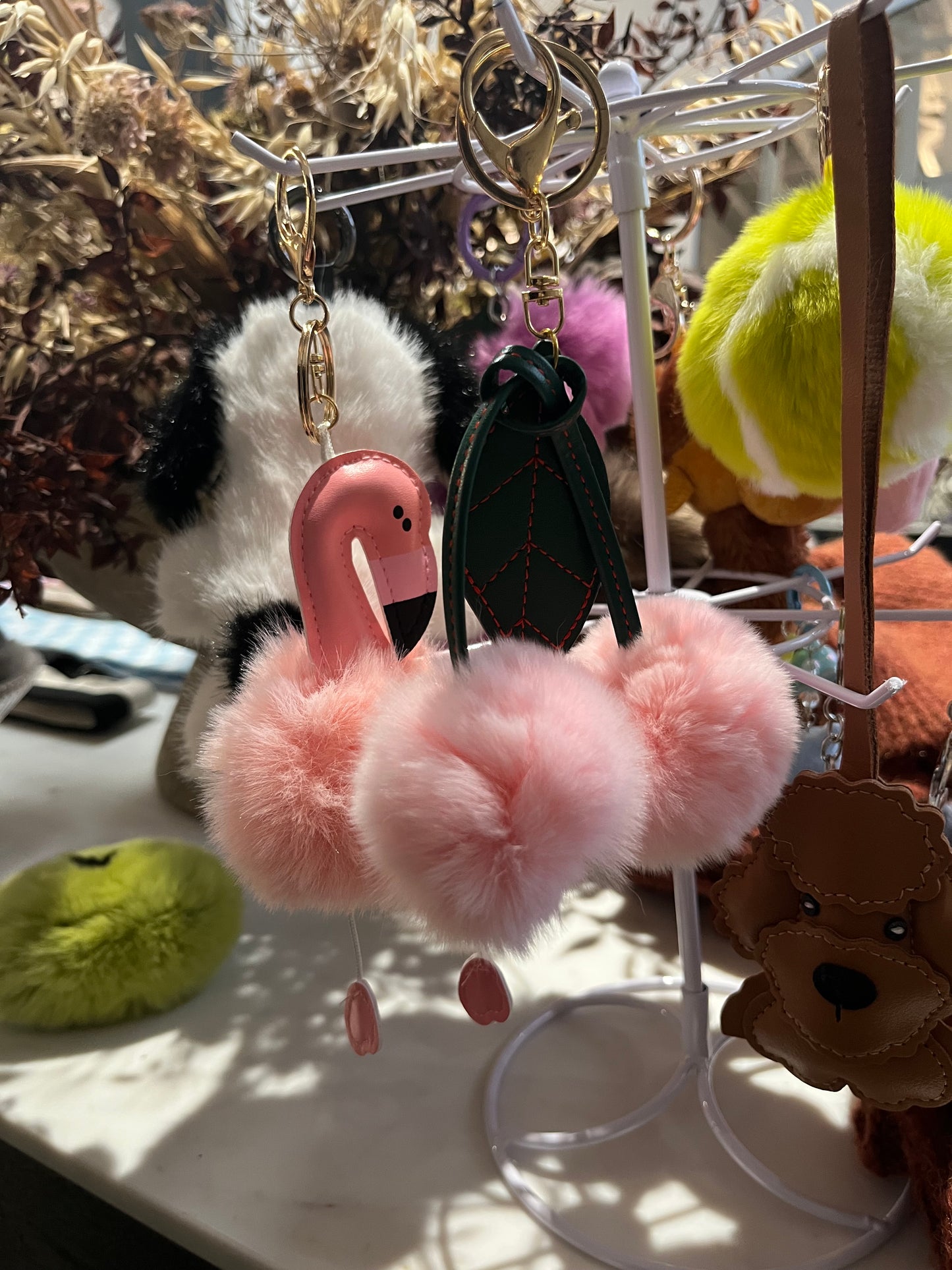 Medium fur keychain