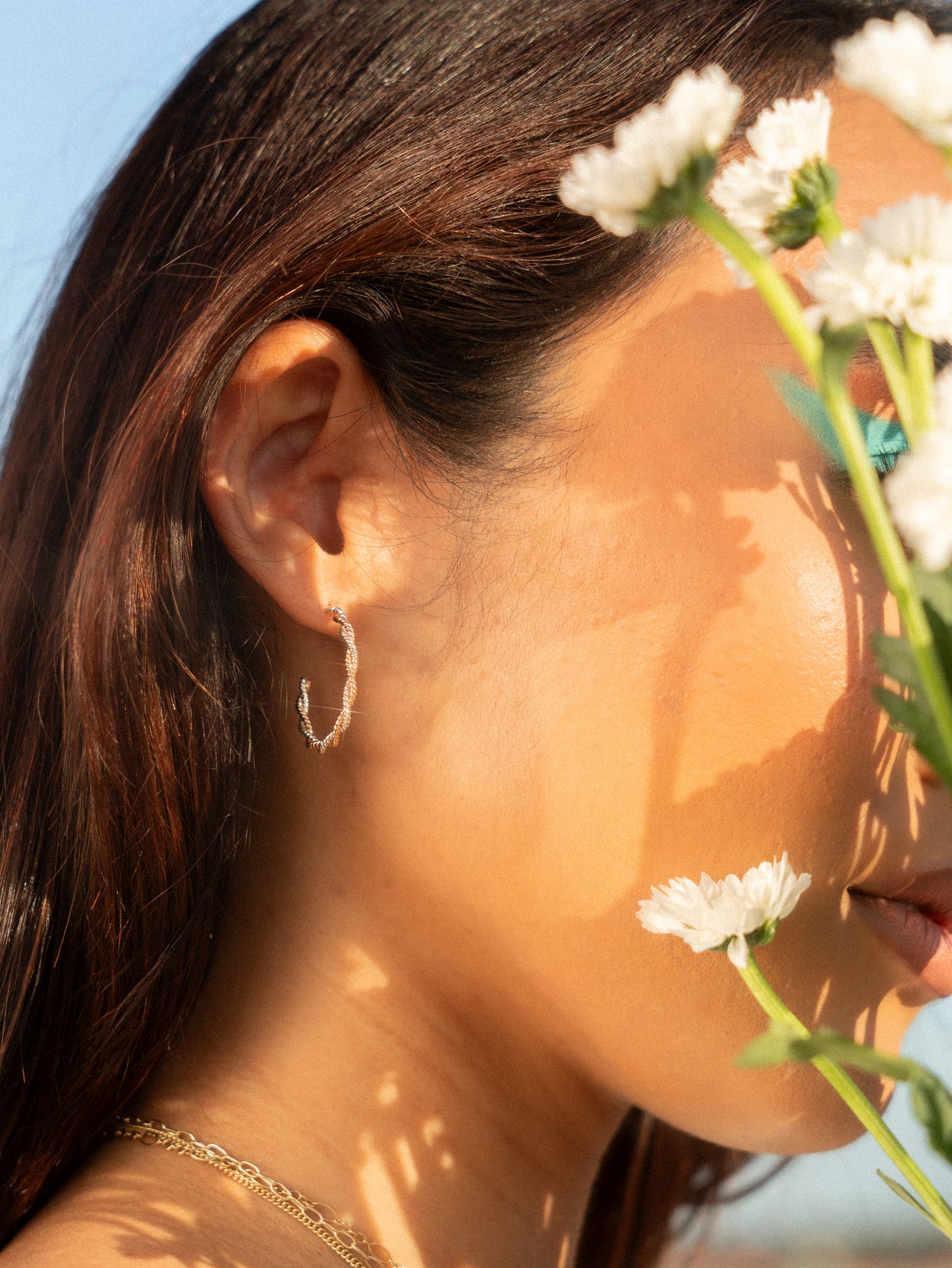 Double Twist Two-Toned Hoops