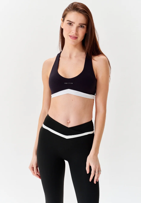 Black/White Scoop Sports Bra
