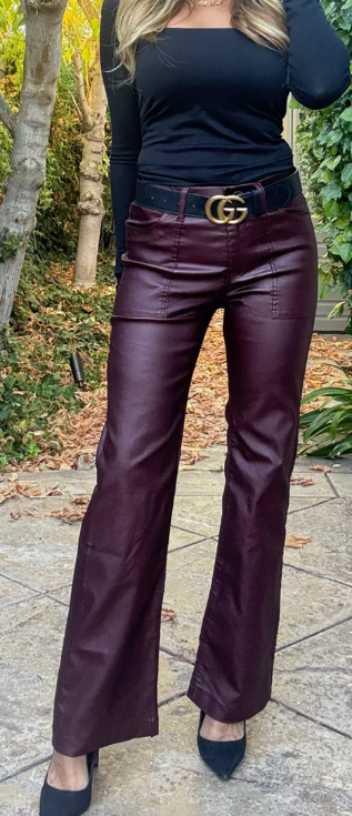 Romi Vegan Leather Flare Pants